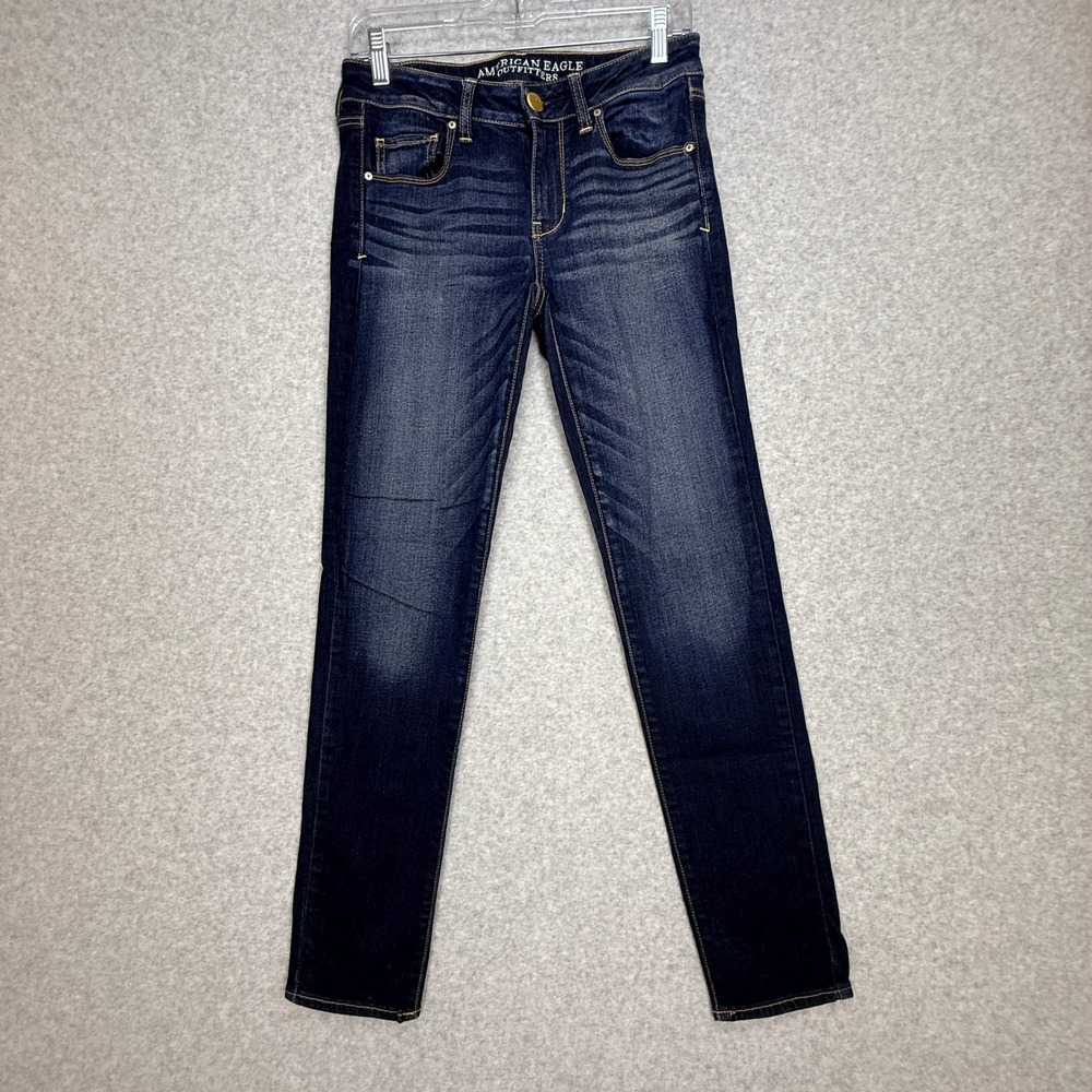 American Eagle Skinny Jeans Womens 2 Dark Wash Super Stretch Indie Sleek Casual